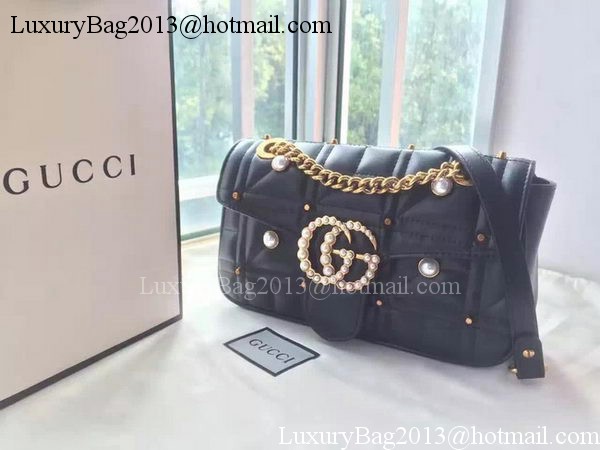 Gucci GG Marmont Matelasse Shoulder Bag 443496 Black