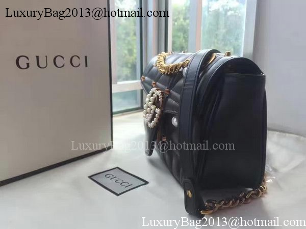 Gucci GG Marmont Matelasse Shoulder Bag 443496 Black