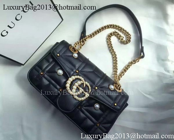 Gucci GG Marmont Matelasse Shoulder Bag 443496 Black