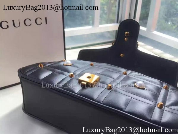 Gucci GG Marmont Matelasse Shoulder Bag 443496 Black