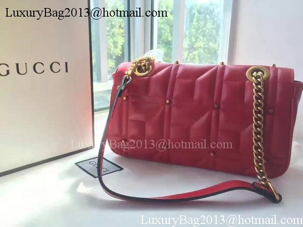 Gucci GG Marmont Matelasse Shoulder Bag 443496 Red