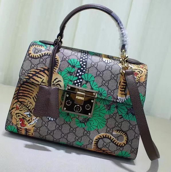 Gucci Padlock Gucci Bengal Top Handle Bag 453188 Green