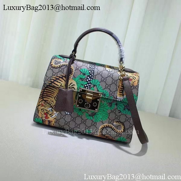 Gucci Padlock Gucci Bengal Top Handle Bag 453188 Green