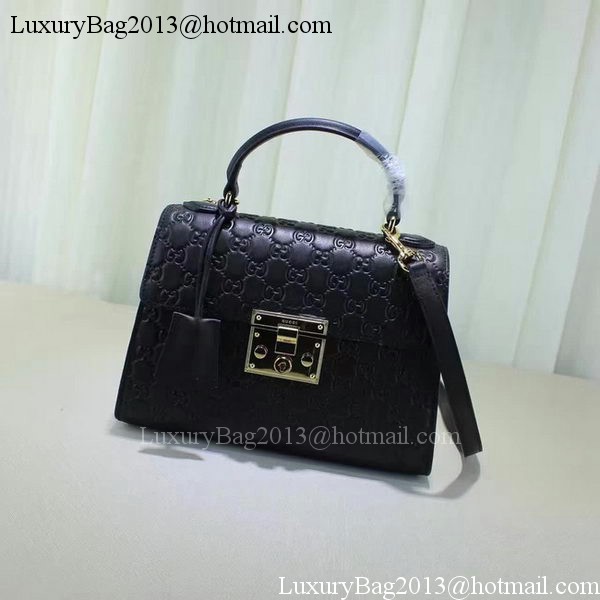 Gucci Padlock Gucci Signature Top Handle Bag 453188 Black