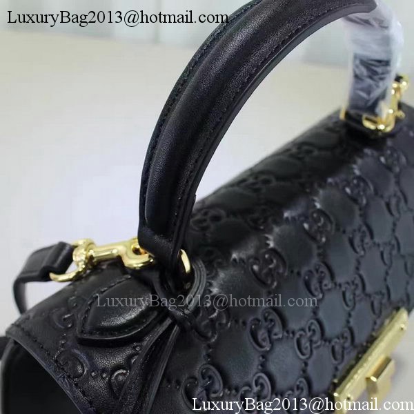 Gucci Padlock Gucci Signature Top Handle Bag 453188 Black