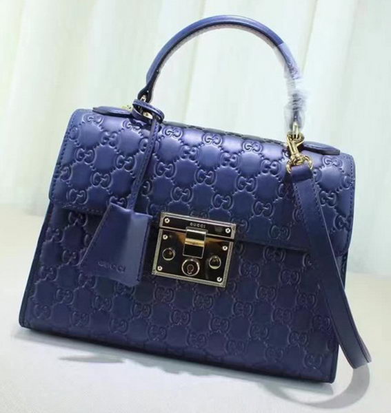 Gucci Padlock Gucci Signature Top Handle Bag 453188 Blue