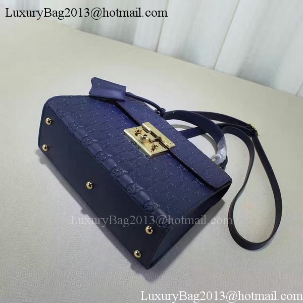 Gucci Padlock Gucci Signature Top Handle Bag 453188 Blue