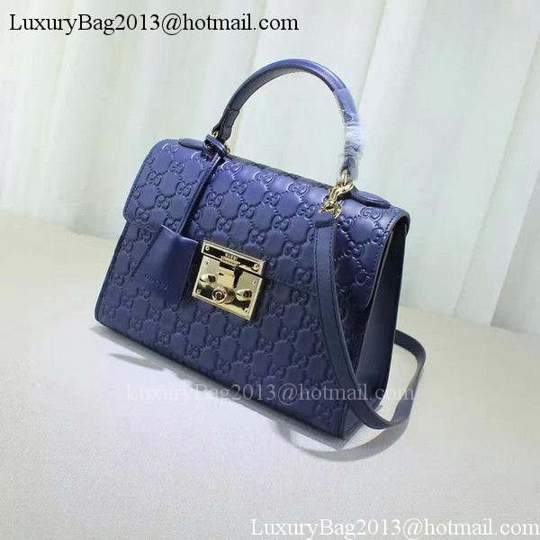 Gucci Padlock Gucci Signature Top Handle Bag 453188 Blue