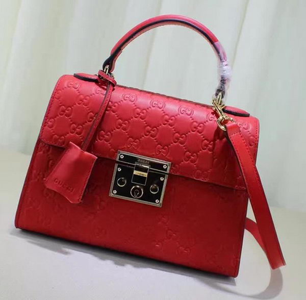 Gucci Padlock Gucci Signature Top Handle Bag 453188 Red