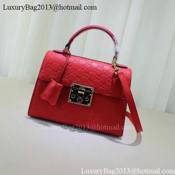 Gucci Padlock Gucci Signature Top Handle Bag 453188 Red