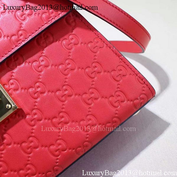 Gucci Padlock Gucci Signature Top Handle Bag 453188 Red