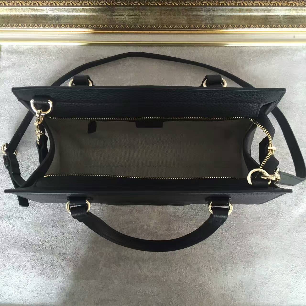 GUCCI Soho Leather Top Handle Bag 431572 Black