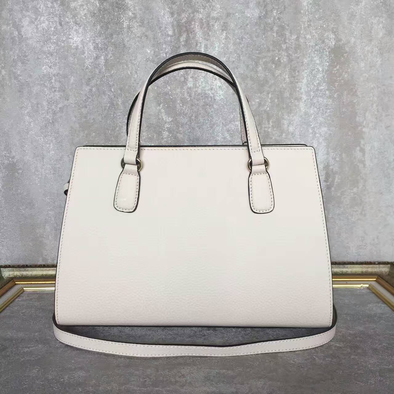GUCCI Soho Leather Top Handle Bag 431572 Offwhite