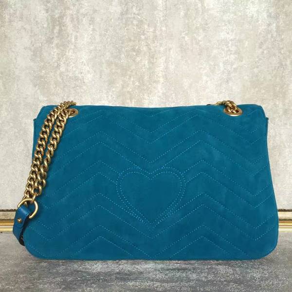 Gucci GG Suede Leather Shoulder Bag 443496 Blue