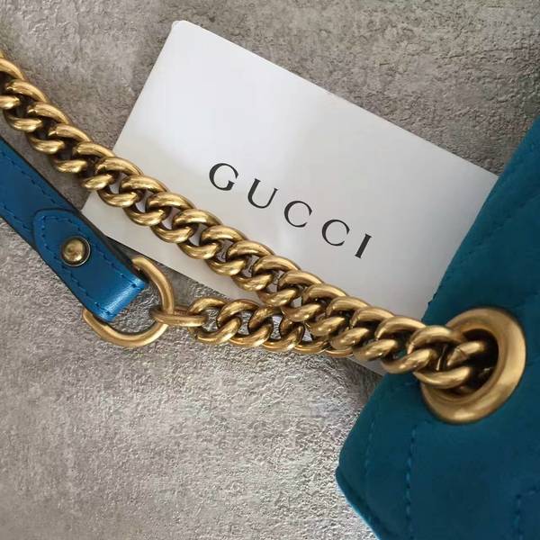 Gucci GG Suede Leather Shoulder Bag 443496 Blue