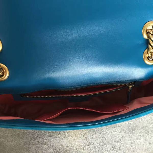Gucci GG Suede Leather Shoulder Bag 443496 Blue