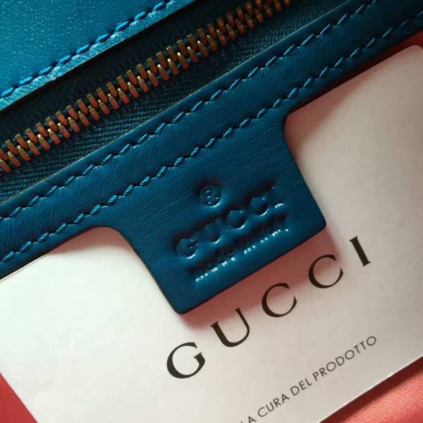 Gucci GG Suede Leather Shoulder Bag 443496 Blue