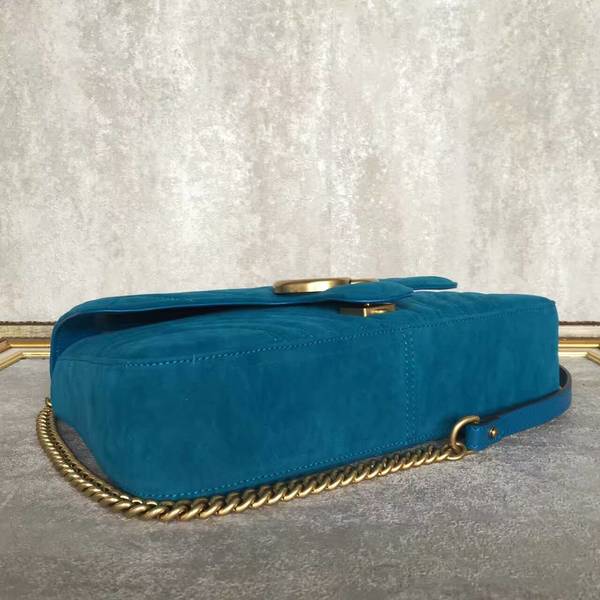 Gucci GG Suede Leather Shoulder Bag 443496 Blue