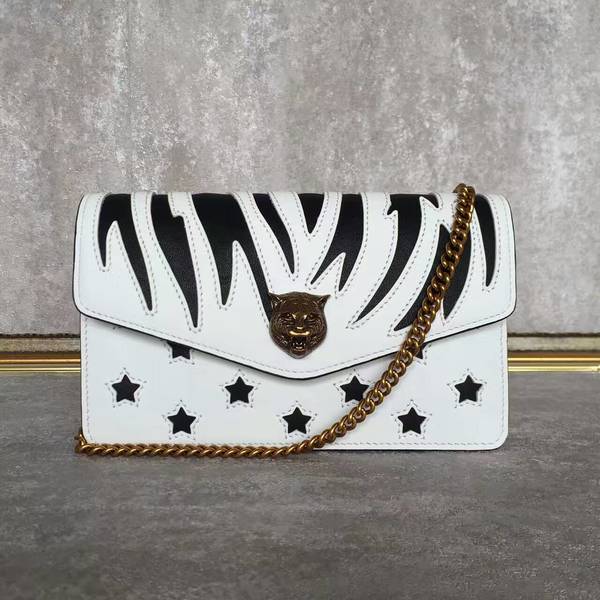 Gucci Original Marmont Leather Shoulder Bag 443645 White&Black