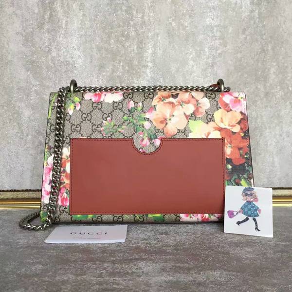 Gucci Padlock Blooms GG Shoulder Bag 409486 Brown