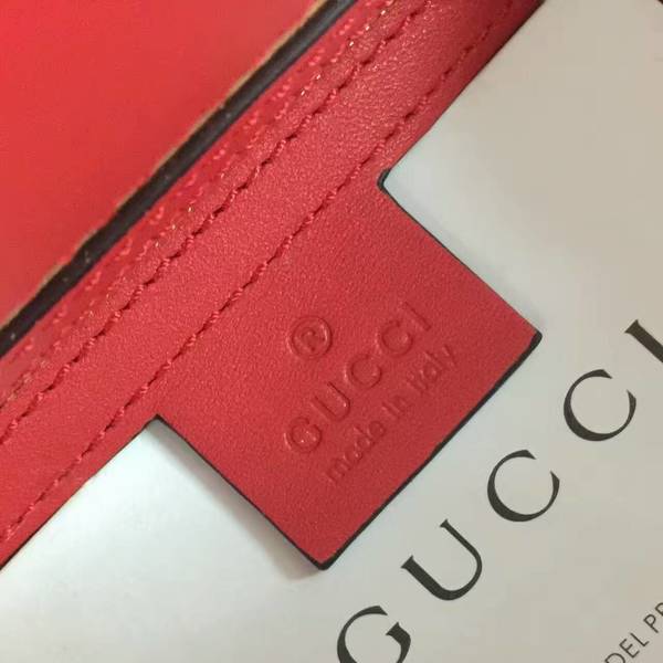 Gucci Nymphea Mini Top Handle Bag Cowhide Leather 453767 Red