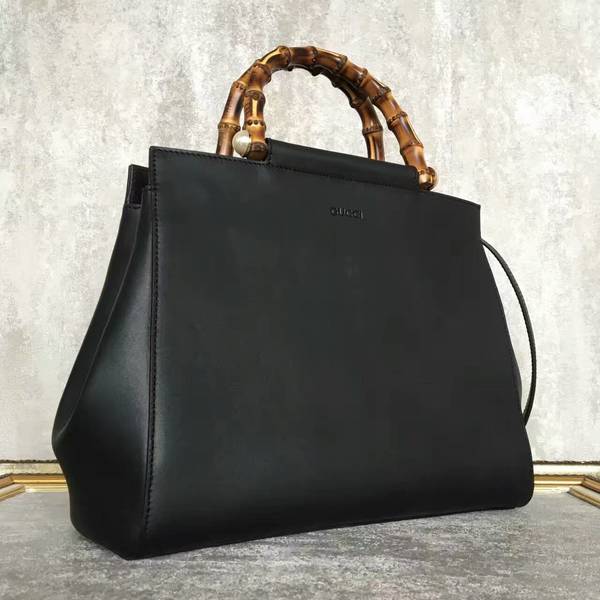 Gucci Nymphea Top Handle Bag Cowhide Leather 453766 Black