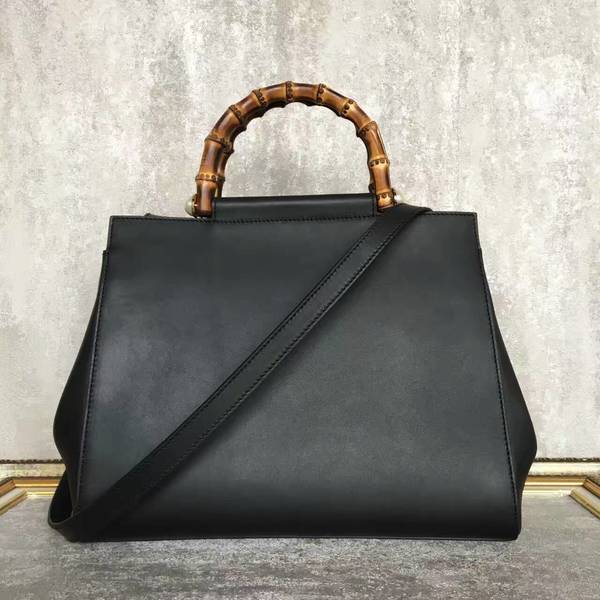 Gucci Nymphea Top Handle Bag Cowhide Leather 453766 Black