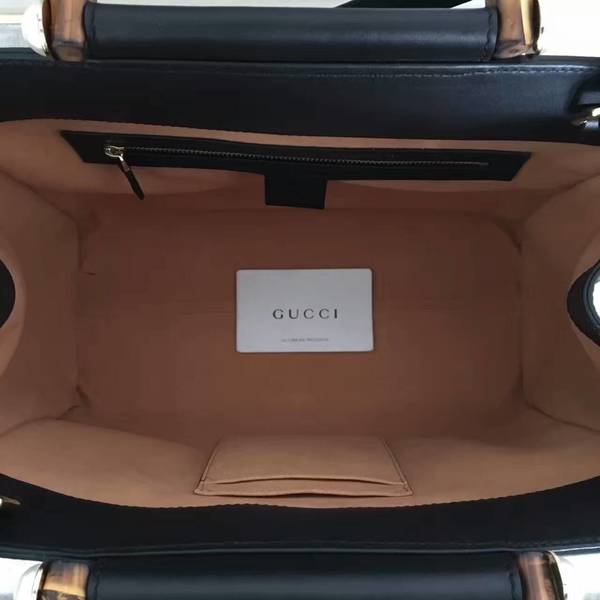 Gucci Nymphea Top Handle Bag Cowhide Leather 453766 Black