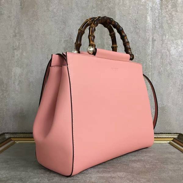 Gucci Nymphea Top Handle Bag Cowhide Leather 453766 Pink