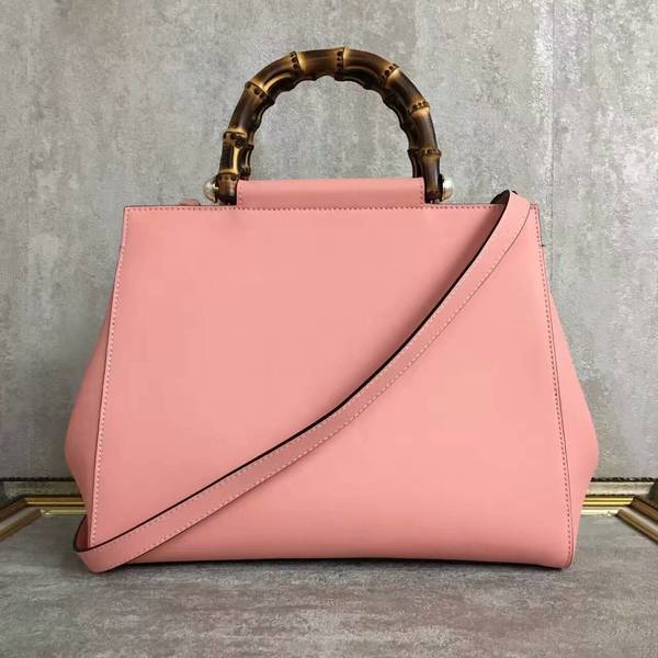Gucci Nymphea Top Handle Bag Cowhide Leather 453766 Pink