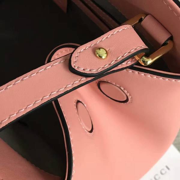 Gucci Nymphea Top Handle Bag Cowhide Leather 453766 Pink