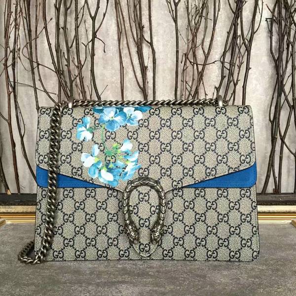 Gucci Dionysus GG Canvas Shoulder Bag 400235 Blue