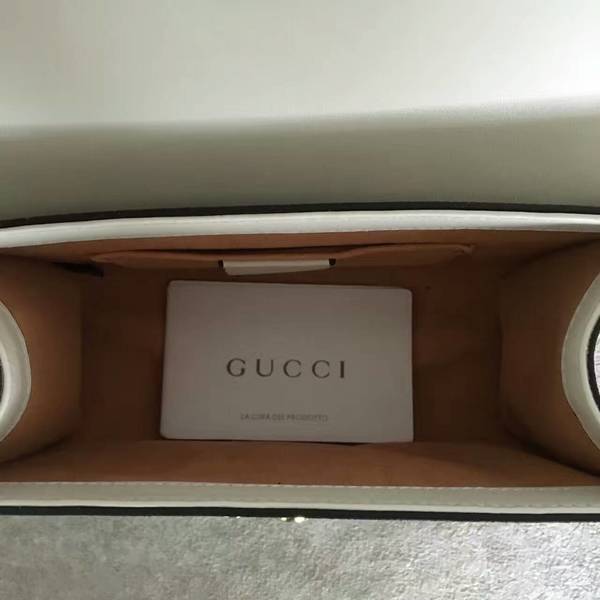Gucci Padlock Studded Leather Shoulder Bag 432182A White