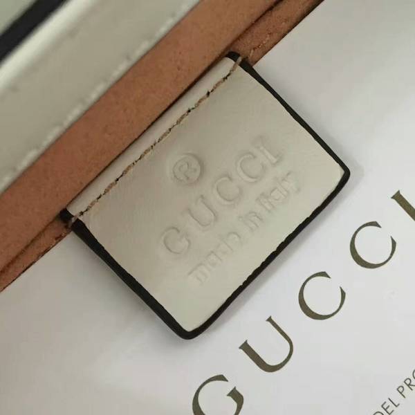 Gucci Padlock Studded Leather Shoulder Bag 432182A White