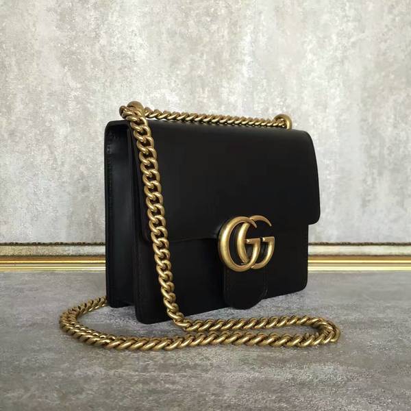 Gucci GG Original Marmont Leather Shoulder Bag 431384A Black