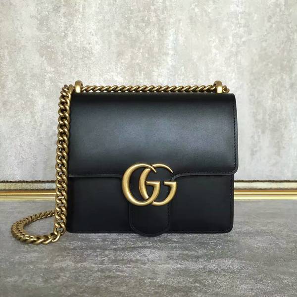 Gucci GG Original Marmont Leather Shoulder Bag 431384A Black