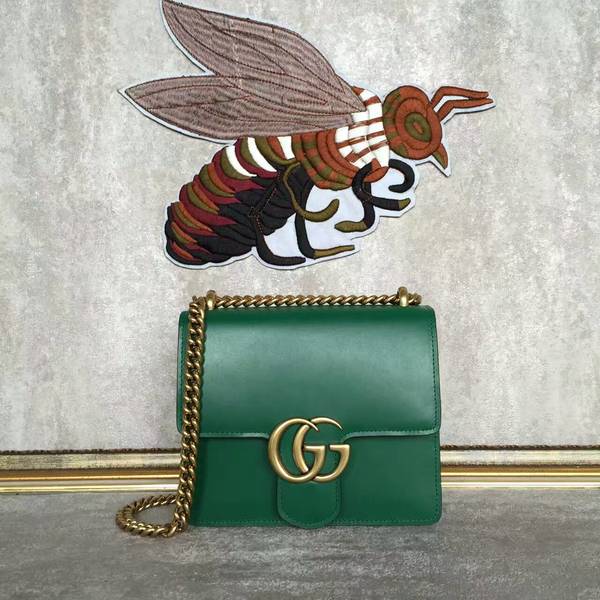 Gucci GG Original Marmont Leather Shoulder Bag 431384A Green
