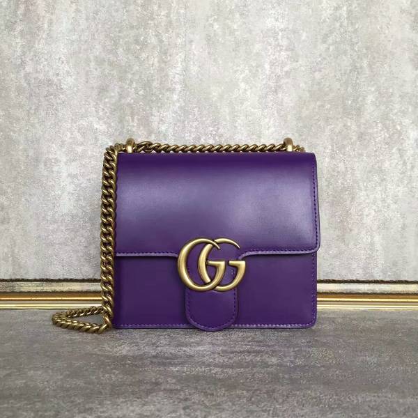 Gucci GG Original Marmont Leather Shoulder Bag 431384A Purple