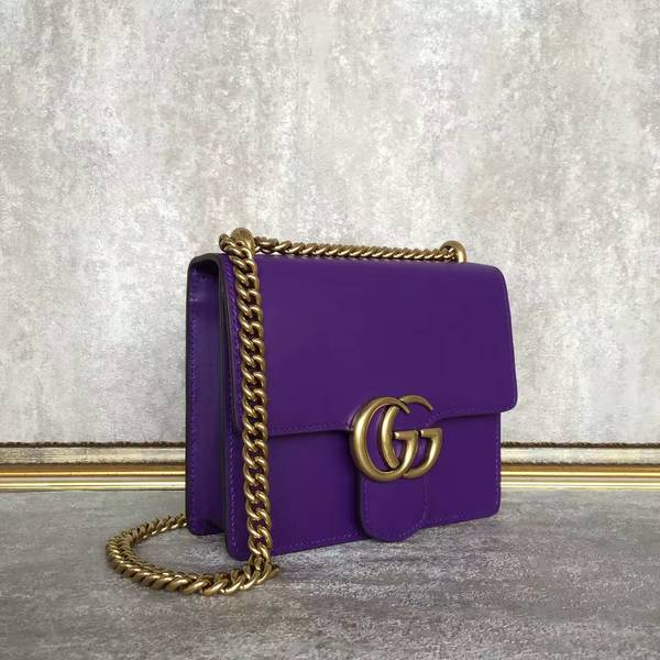 Gucci GG Original Marmont Leather Shoulder Bag 431384A Purple