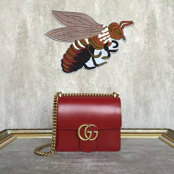 Gucci GG Original Marmont Leather Shoulder Bag 431384A Red