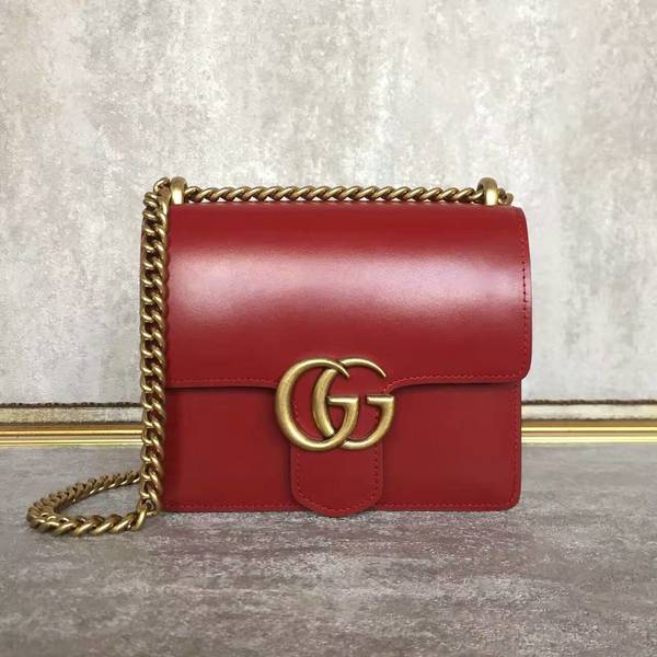 Gucci GG Original Marmont Leather Shoulder Bag 431384A Red