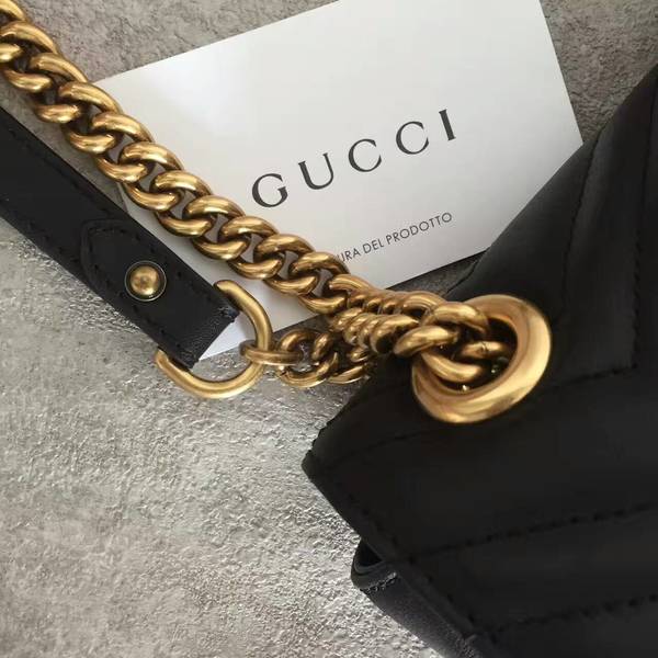 Gucci Now GG Marmont Mini Shoulder Bag 446744 Black