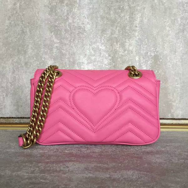 Gucci Now GG Marmont Mini Shoulder Bag 446744 Pink