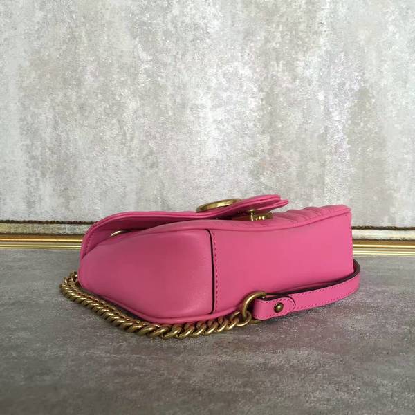 Gucci Now GG Marmont Mini Shoulder Bag 446744 Pink