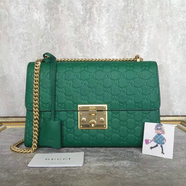 Gucci Padlock Series Gucci Signature Shoulder Bag 409486 Green