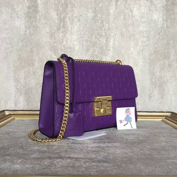 Gucci Padlock Series Gucci Signature Shoulder Bag 409486 Purple