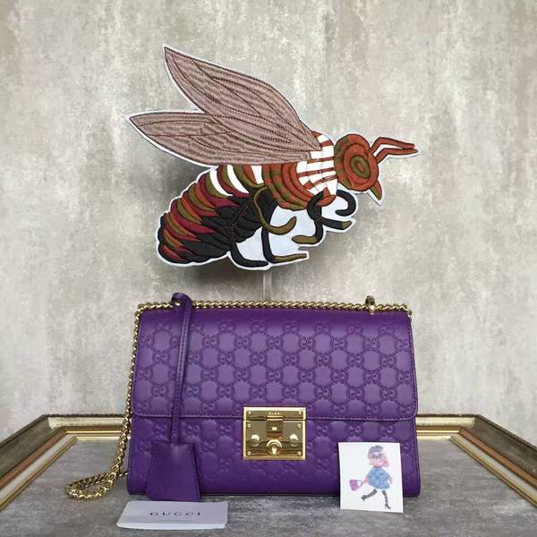 Gucci Padlock Series Gucci Signature Shoulder Bag 409486 Purple