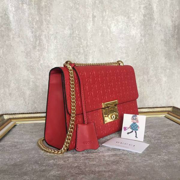 Gucci Padlock Series Gucci Signature Shoulder Bag 409486 Red