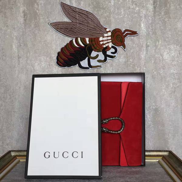 Gucci Dionysus Suede Leather Clutches 415155 Red