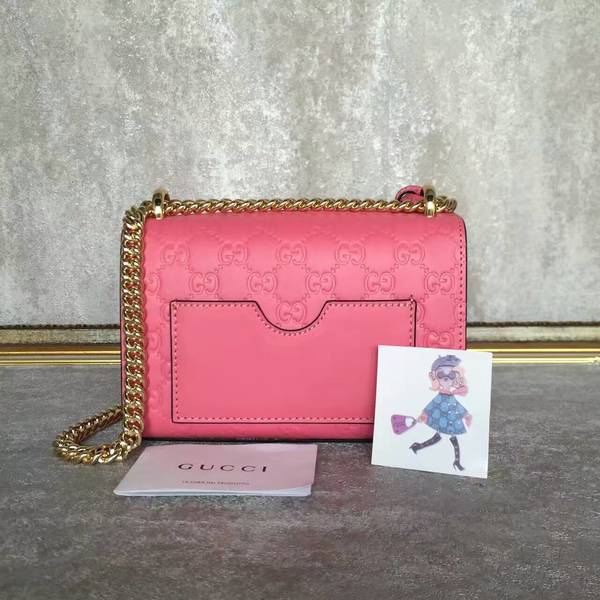 Gucci Padlock Gucci Signature Mini Shoulder Bag 409487A Pink